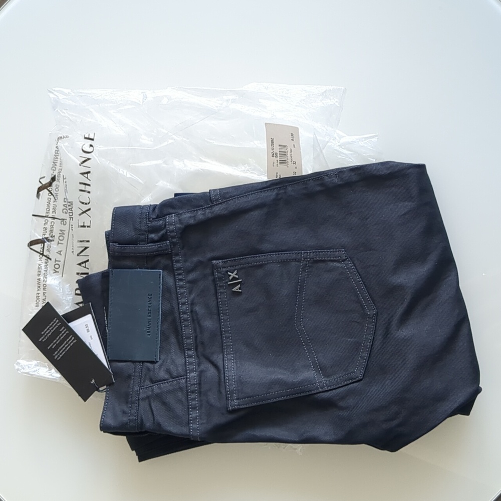Armani exchange denim slim fit 5 pockets pant jeans mens 32R color 1500 blue